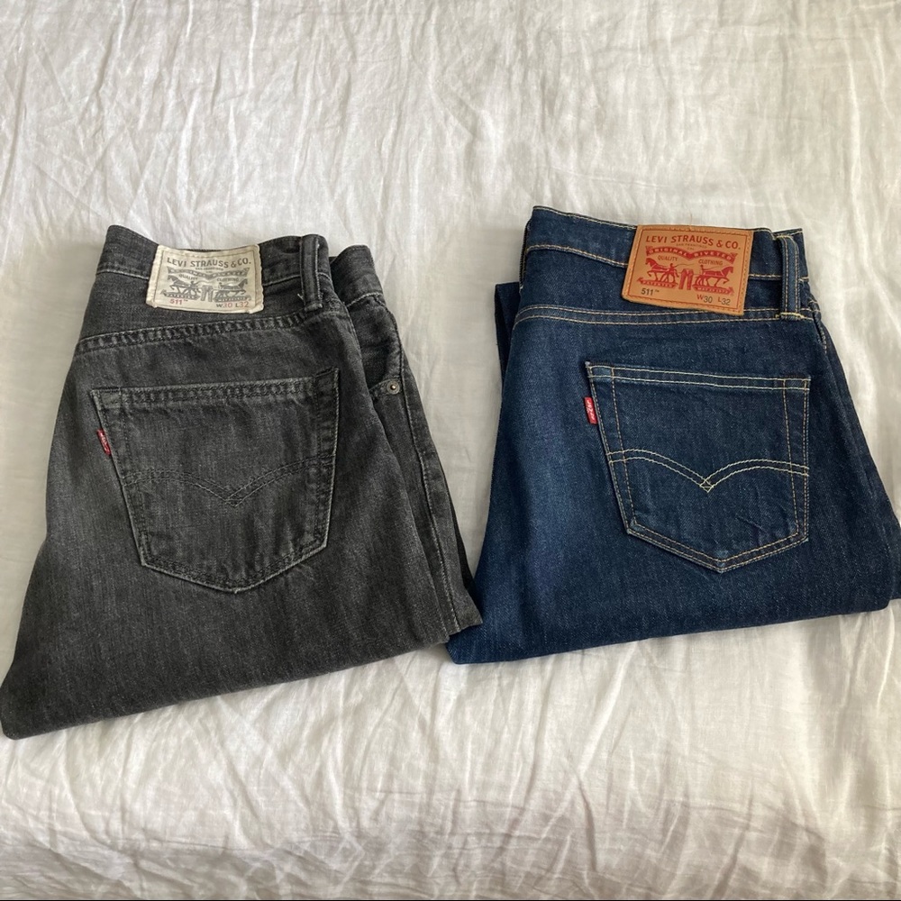 2 pairs mens Levi’s 511 w30, l32